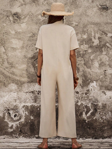 Women'S Solid Color Casual Jumpsuit