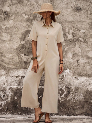 Women'S Solid Color Casual Jumpsuit