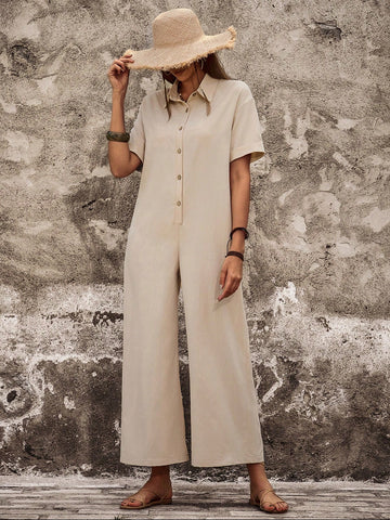 Women'S Solid Color Casual Jumpsuit