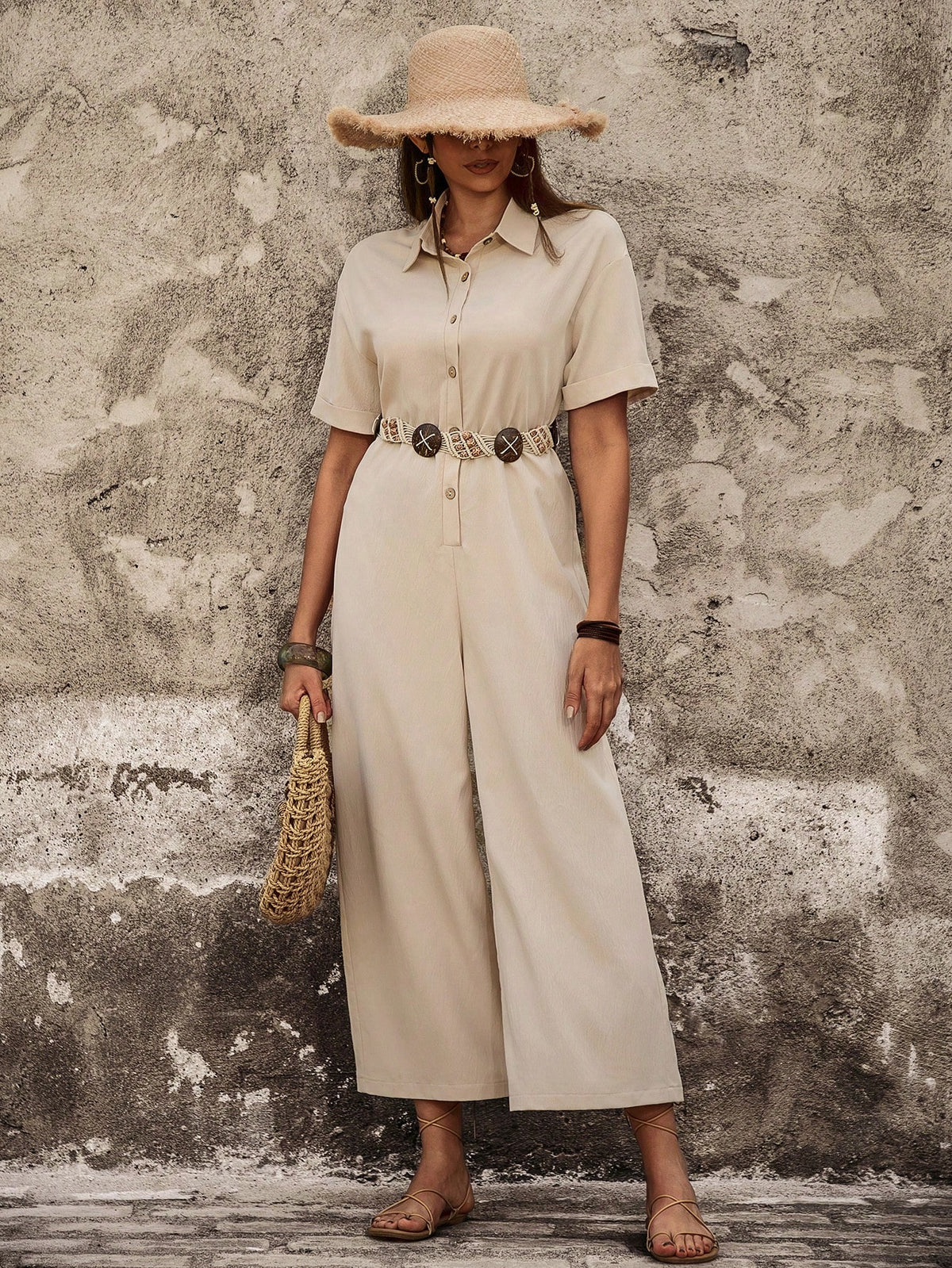 Women'S Solid Color Casual Jumpsuit