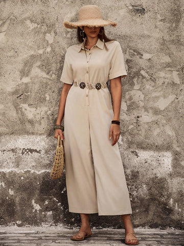 Women'S Solid Color Casual Jumpsuit