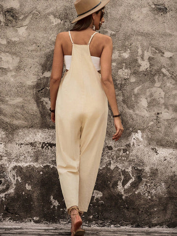 Women's Solid Color Spaghetti Strap Jumpsuit