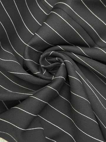 ChicEase High Waist Slit Long Knee-Length Elastic Waist Striped Straight Pocket Skirt