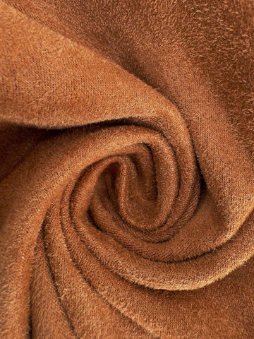 Women's Casual Solid Color Faux Suede Sleeveless Jumpsuit, Versatile For Autumn/Winter