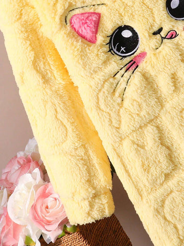 Christmas/Halloween Girls Casual White Dress, Made Of Plush Embossed Rabbit Outline Fabric, Front Rabbit Ear Plush Applique And Bow