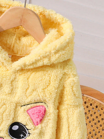 Christmas/Halloween Girls Casual White Dress, Made Of Plush Embossed Rabbit Outline Fabric, Front Rabbit Ear Plush Applique And Bow