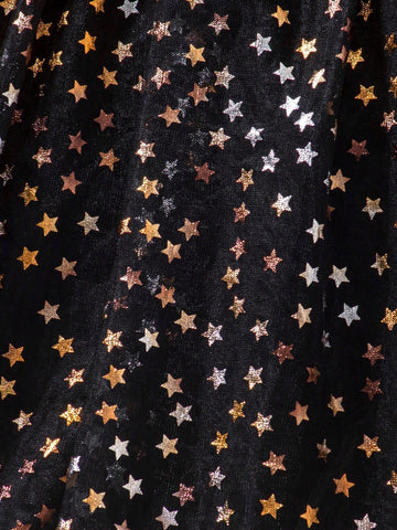 Christmas Girls Cute Deer Casual Mesh Star Quilted Patchwork Princess Dress