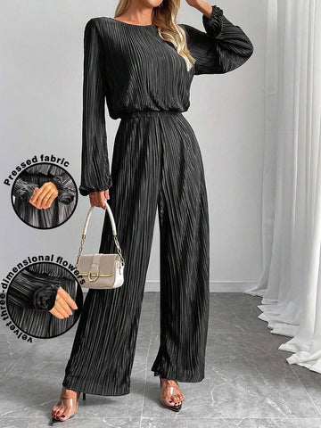 2024 New Style Loose & Fashion Pleated Jumpsuit