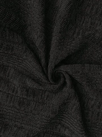 Brown V-Neck Knitted Short Dress, Long Sleeve, Autumn/Winter, For Women