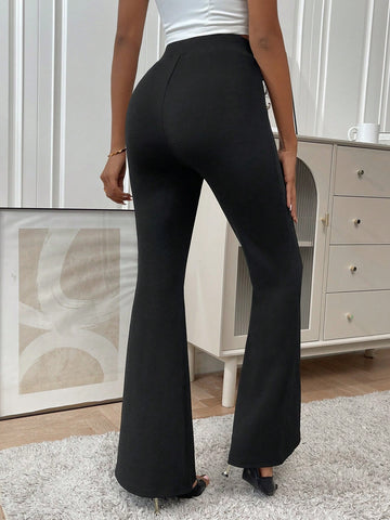 Clasi Button Detail Flare Leg Pants