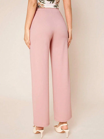 Clasi Button Detail Straight Leg Pants