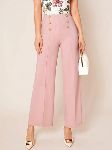 Clasi Button Detail Straight Leg Pants