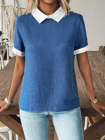 Clasi Casual Color Block Short Sleeve Shirt
