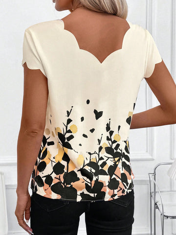 Clasi Casual Shell Edge Silhouette Printed Women Shirt