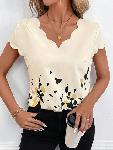 Clasi Casual Shell Edge Silhouette Printed Women Shirt