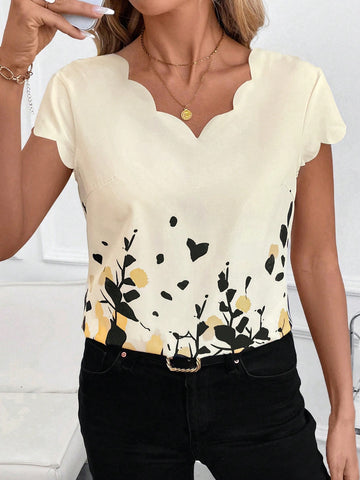 Clasi Casual Shell Edge Silhouette Printed Women Shirt