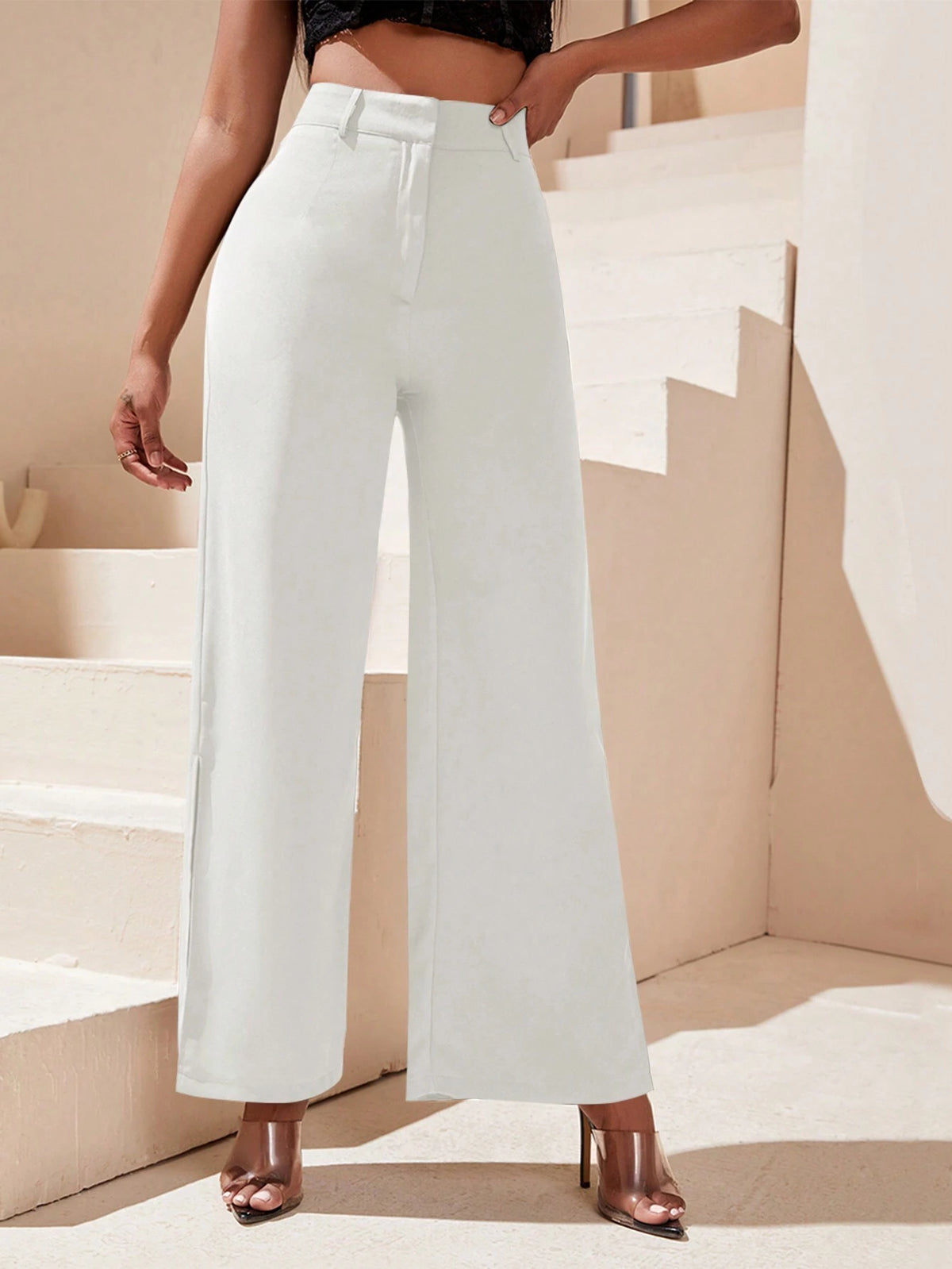 Clasi Casual & Simple Solid Color Straight Pants