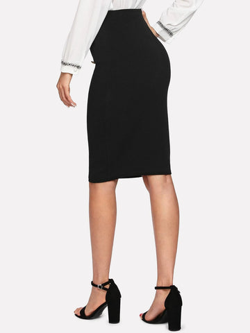 Clasi Double Button Pencil Skirt