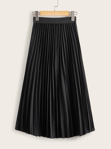 Clasi Elastic Waist Pleated Midi Skirt