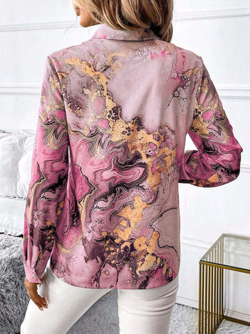 Clasi Elegant Gold-Plated Ladies Blouse For Commuting