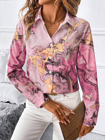 Clasi Elegant Gold-Plated Ladies Blouse For Commuting