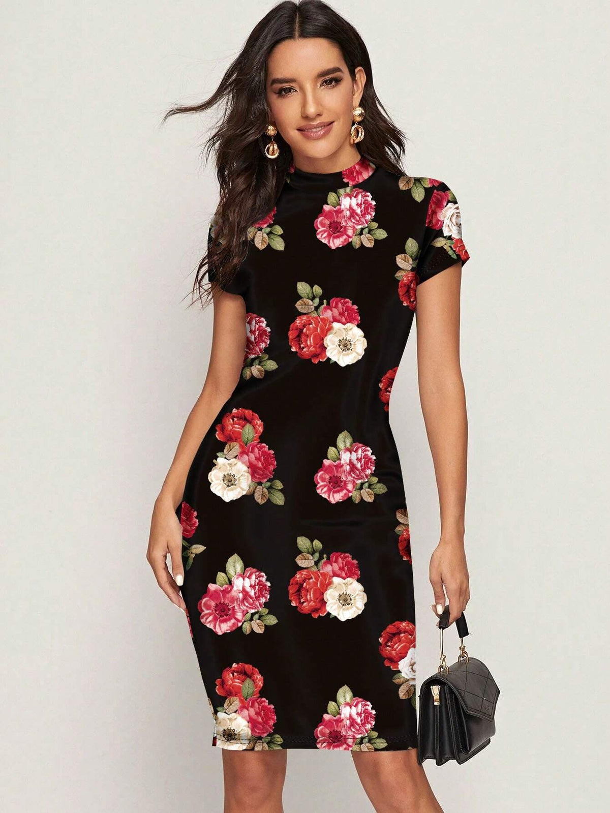 Floral Print Bodycon Fashion Dress