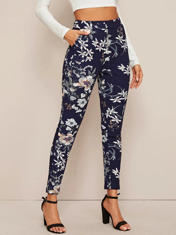 Clasi Floral Print High Waist Skinny Pants