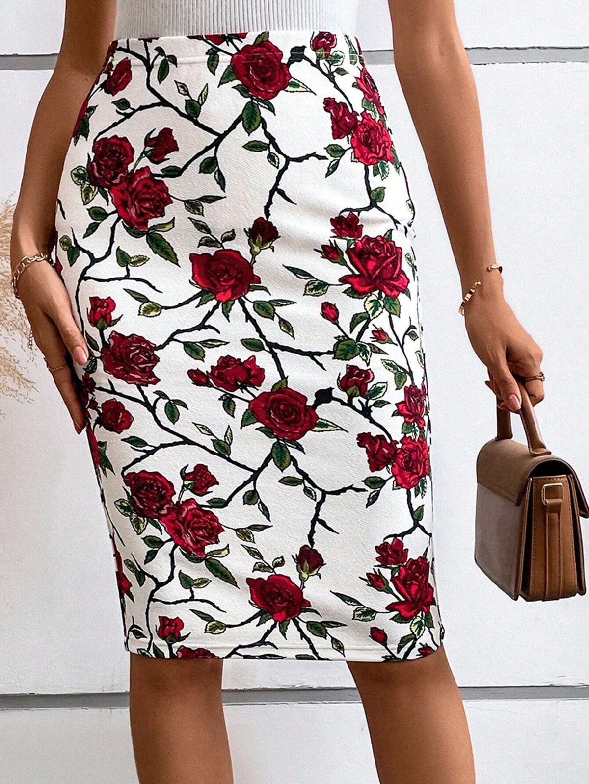 Clasi Floral Print Pencil Skirt