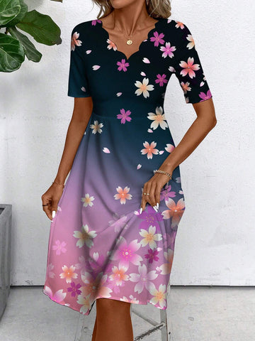 Full Printed Casual Simple Women's Summer Dress
