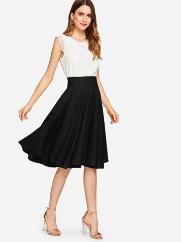 Clasi High Rise Wide Waistband Circle Skirt