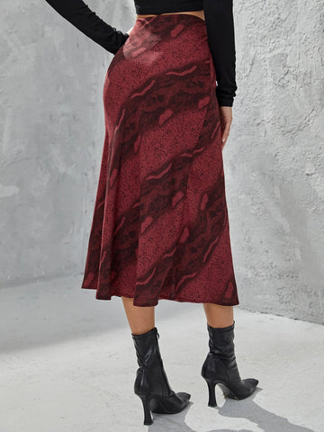 Clasi High Waist Snakeskin Print Skirt