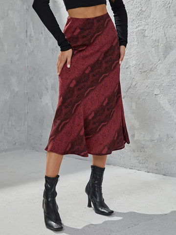 Clasi High Waist Snakeskin Print Skirt
