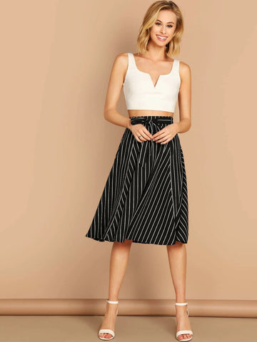 Clasi High Waist Striped Skirt