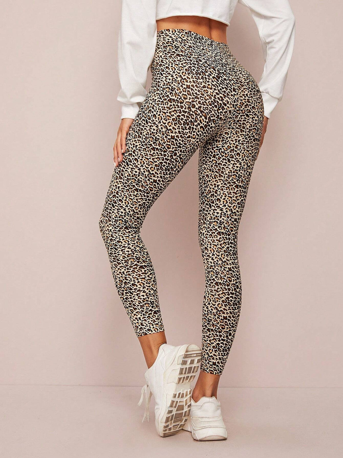 Clasi Leopard Print High-Rise Leggings High Elasticity