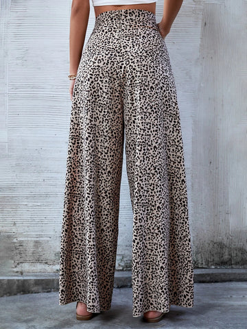 Clasi Leopard Print High Waist Wide Leg Pants