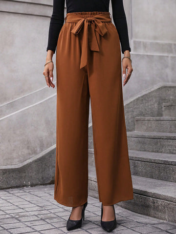 Clasi Paperbag Waist Belted Wide Leg Pants