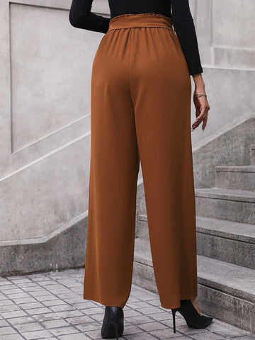 Clasi Paperbag Waist Belted Wide Leg Pants