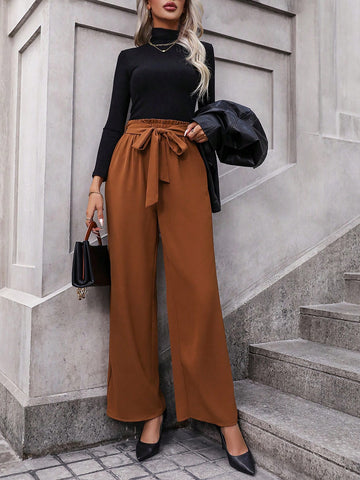 Clasi Paperbag Waist Belted Wide Leg Pants