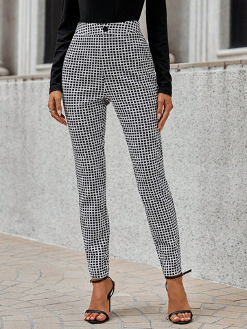 Clasi Plaid Print Skinny Pants