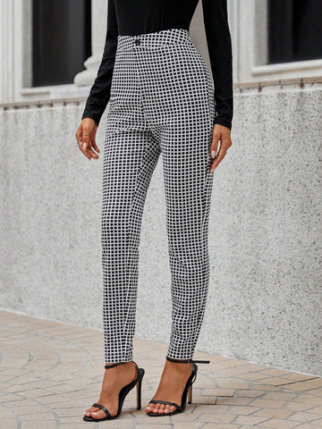 Clasi Plaid Print Skinny Pants