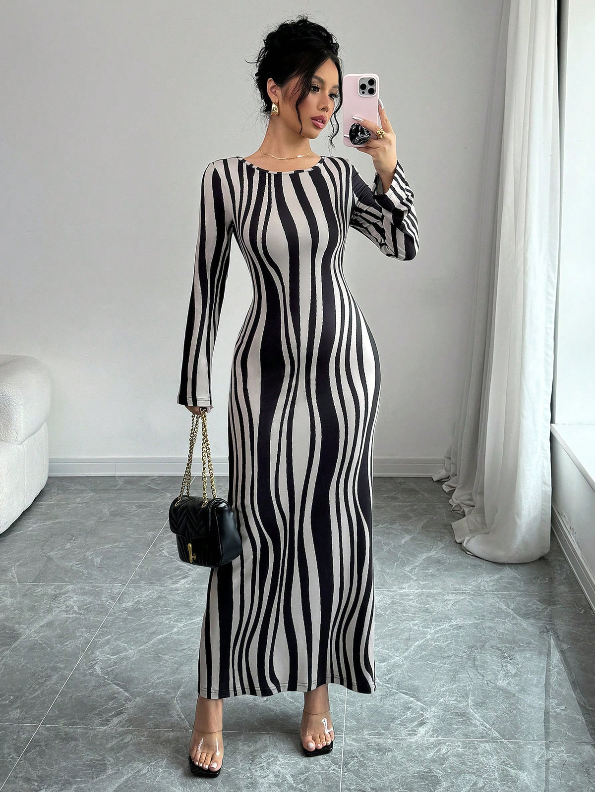 Printed Slim Fit Dress For Women