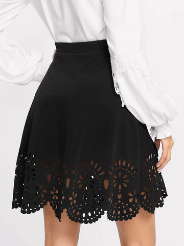 Clasi Scalloped Laser Cut Trim Skirt