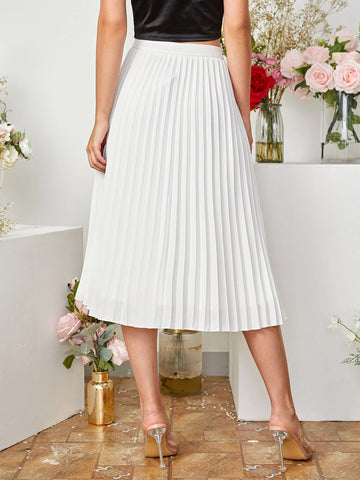 Clasi Solid Pleated Skirt