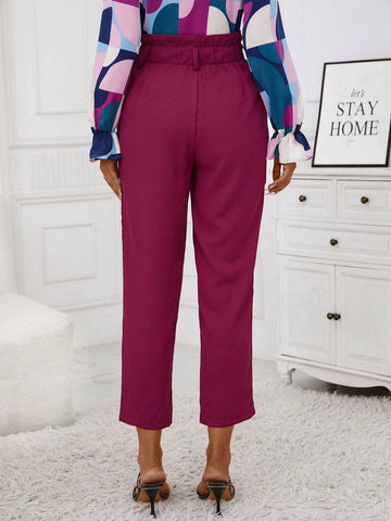 Clasi Solid Slant Pocket Pants Without Belt