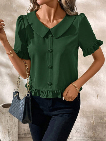 Clasi V-Neck Ruffled Elegant Blouse For Women