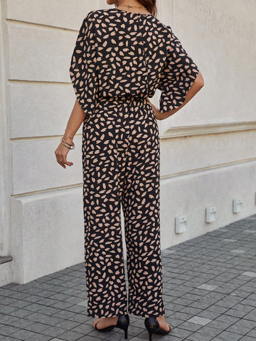 Women'S Full Printed High Waist Jumpsuit