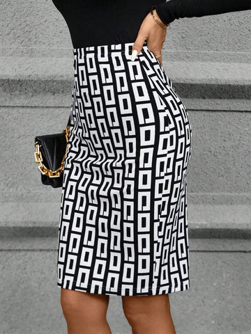 Clasi Women'S Geometric Print Skirt