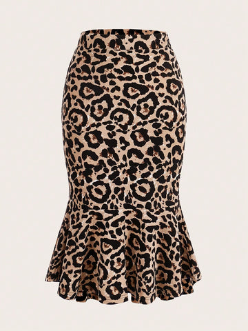 Clasi Women'S Leopard Print Fishtail Skirt