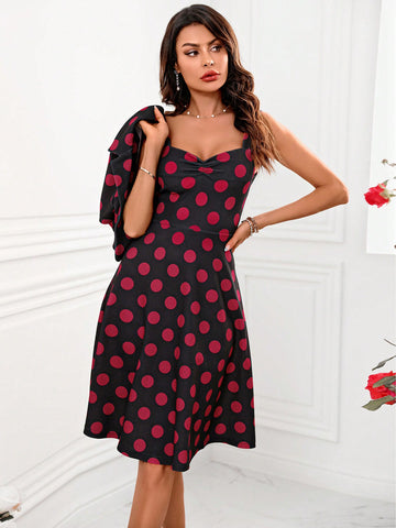 Women'S Polka Dot Printed 2pcs/Set Outfit