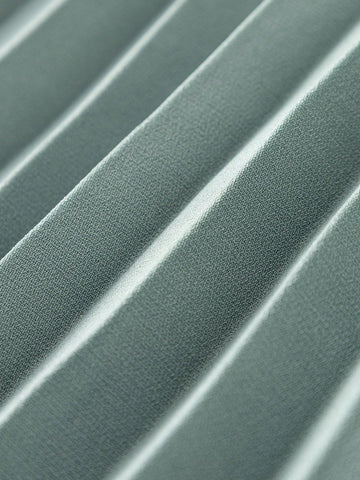 Women'S Solid Color Short Flutter Sleeve Jumpsuit With Pleated Hem